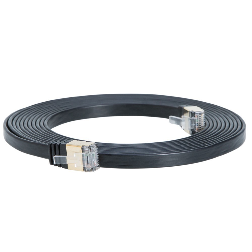 Cat 7 Ethernet Cable 30Gbps RJ45 LAN Patch Cord Gold Plated High Speed 15FT