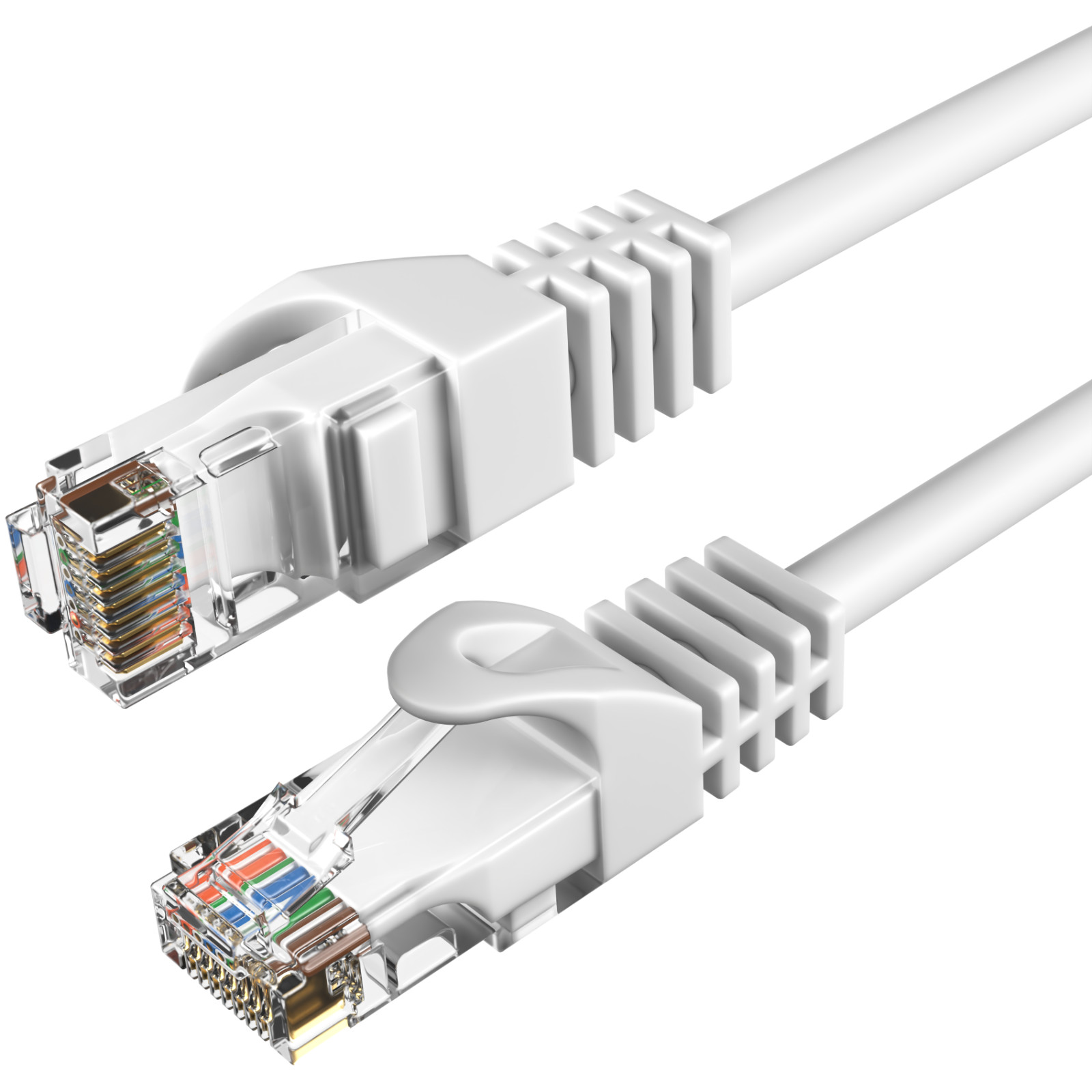 CAT5 White UTP Ethernet Patch Cord RJ-45 LAN Network Wire 1.5FT-20FT Multi Lot