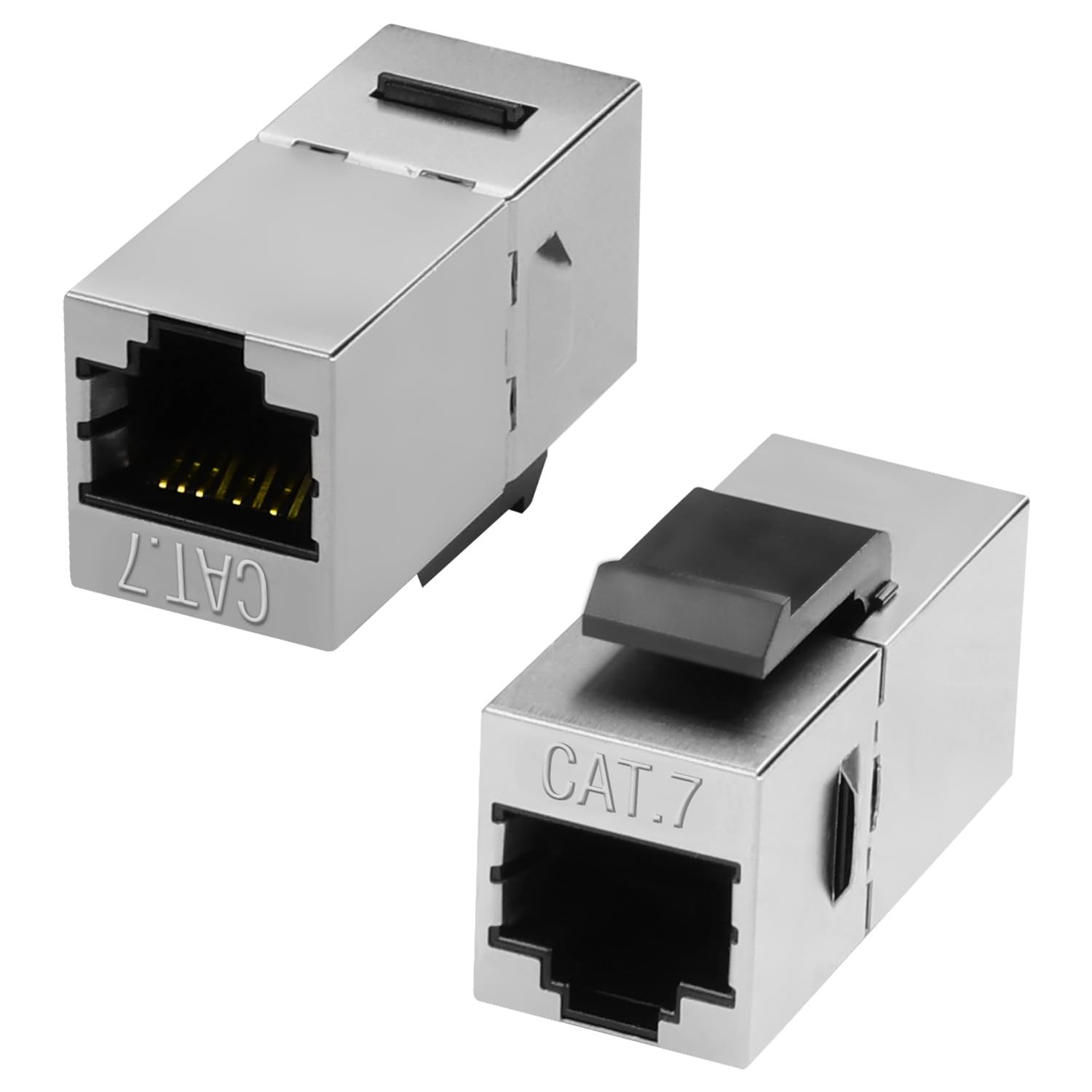 Cat7 RJ45 Keystone Jack Coupler Female Ethernet Network Adapter Module 2 PCS