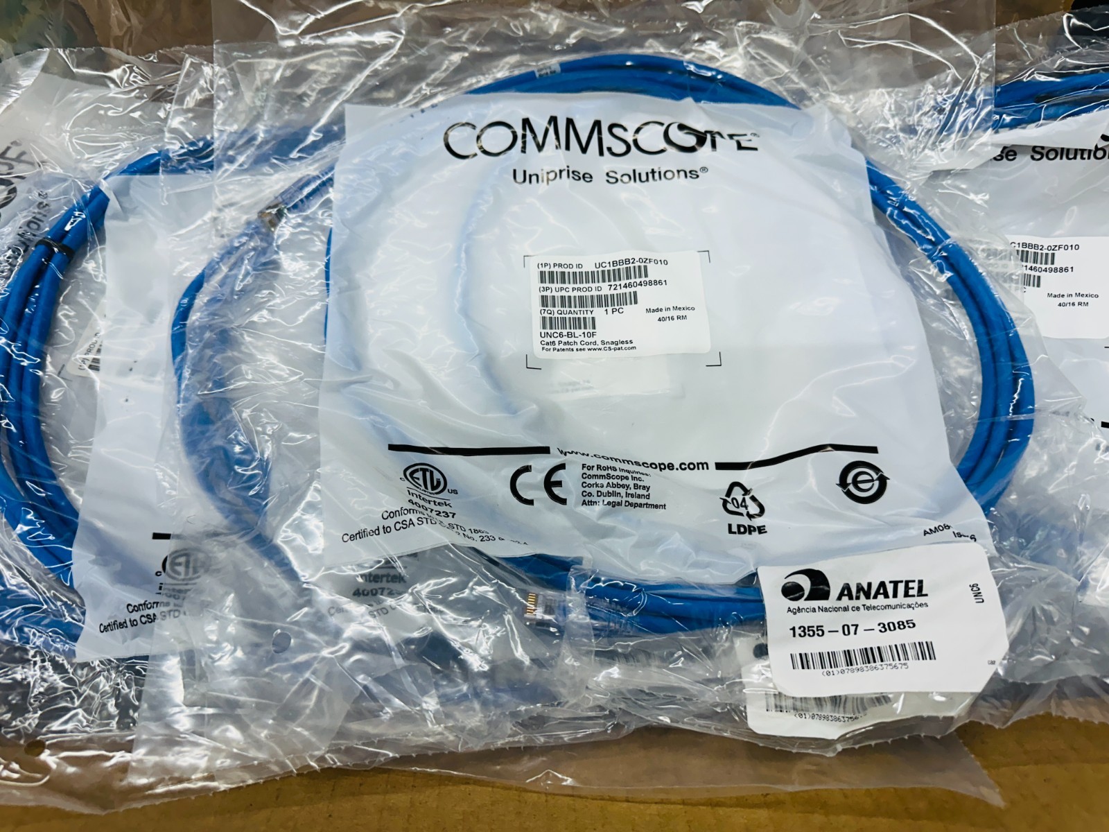 Lot of 20 🔥 ✅ CAT6 Ethernet Patch Cord 10 FT, RJ-45 LAN Network Cable Blue