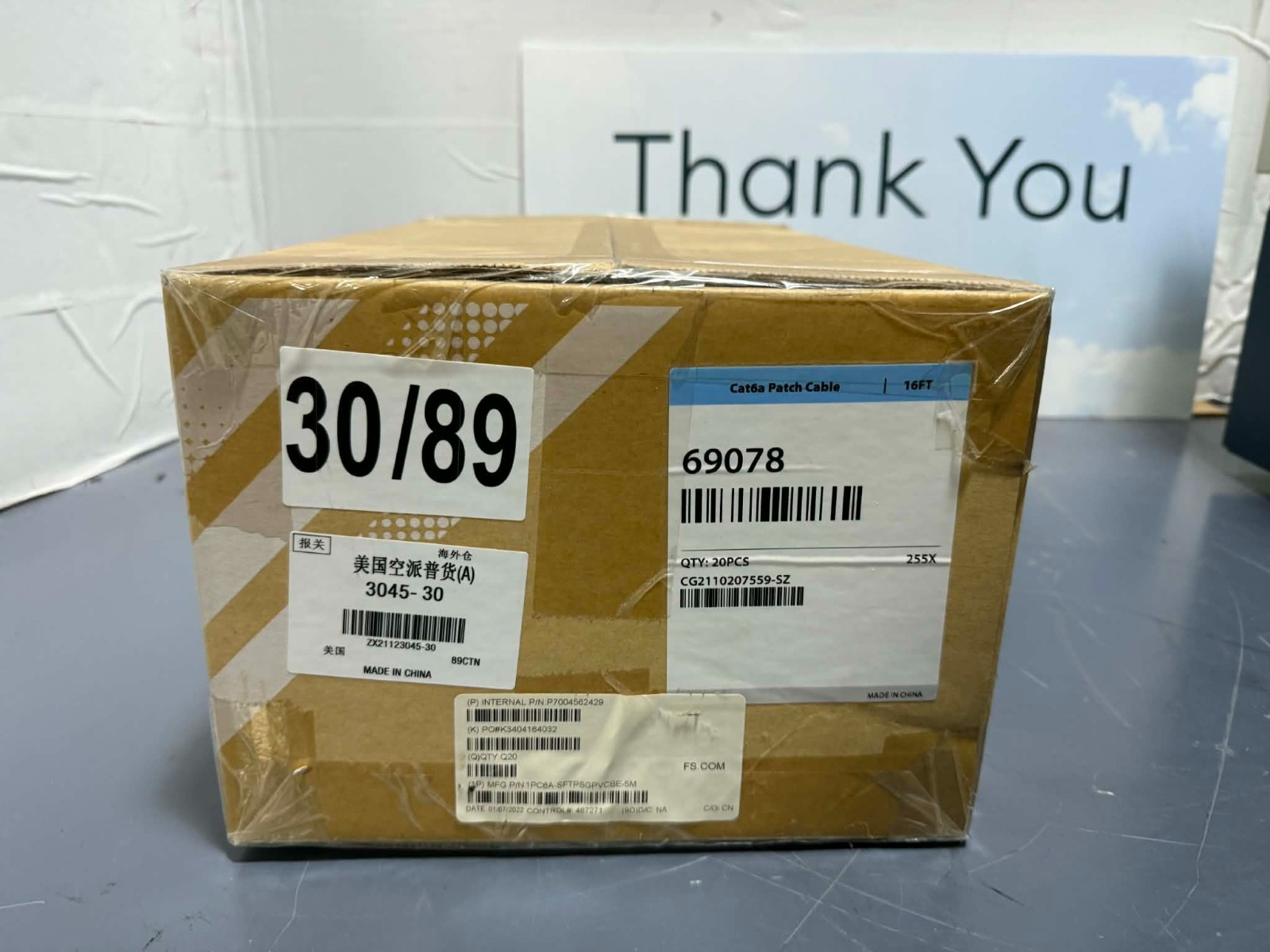 Lot 20 FS 16ft 5m Cat6a 26AWG Snagles Shield SFTP 10Gb PoE++ Network Patch Cable