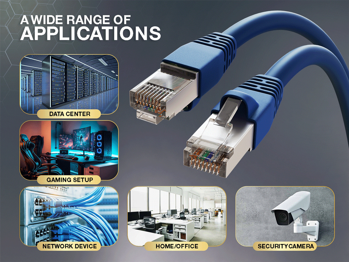 5ft Cat6a Shielded Ethernet Network Patch Cable STP Snagless 24AWG Bare Coppe…