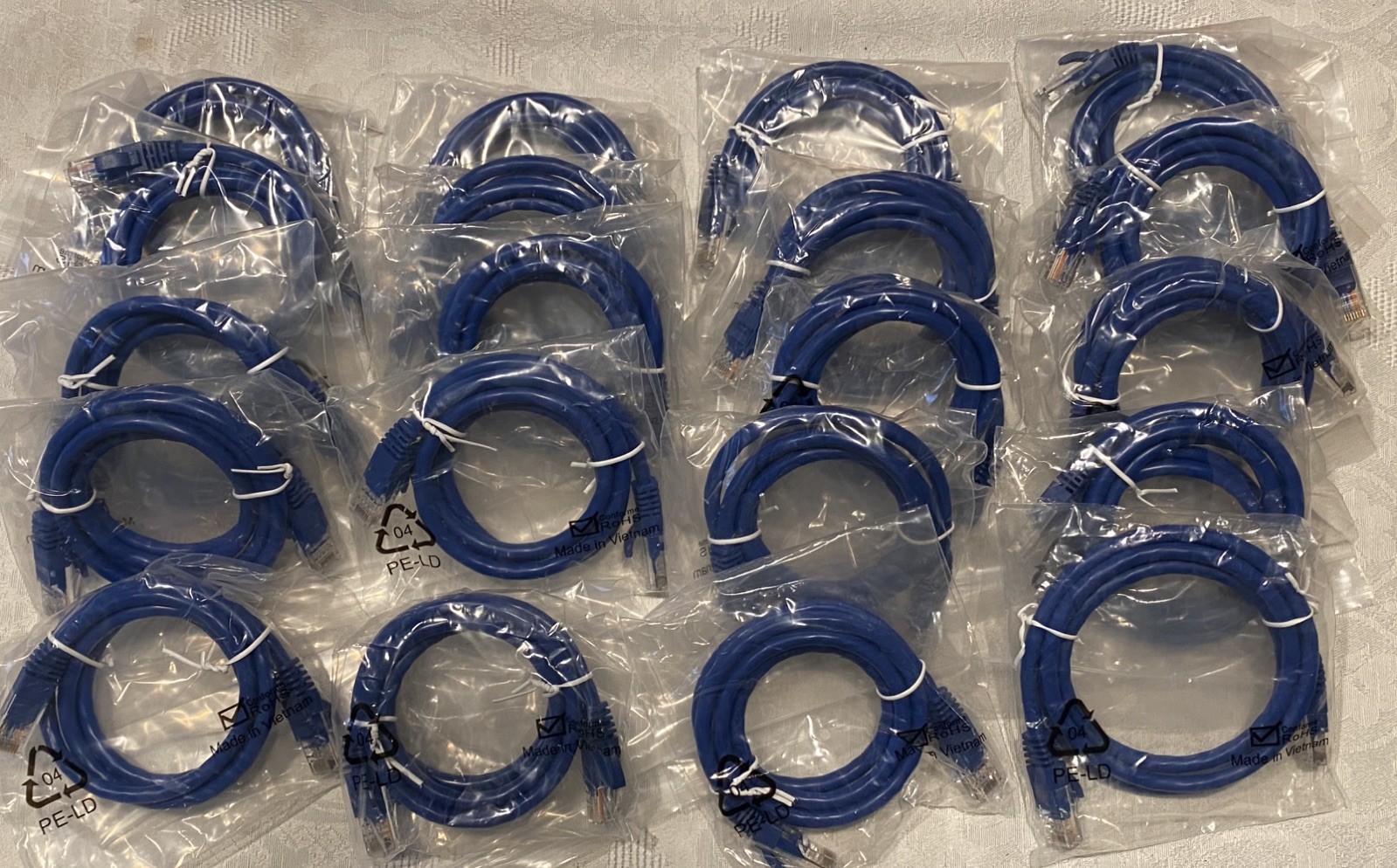 20 Pack of Cat 6 Network Patch Cord 1 meter length – New unopened packaging.