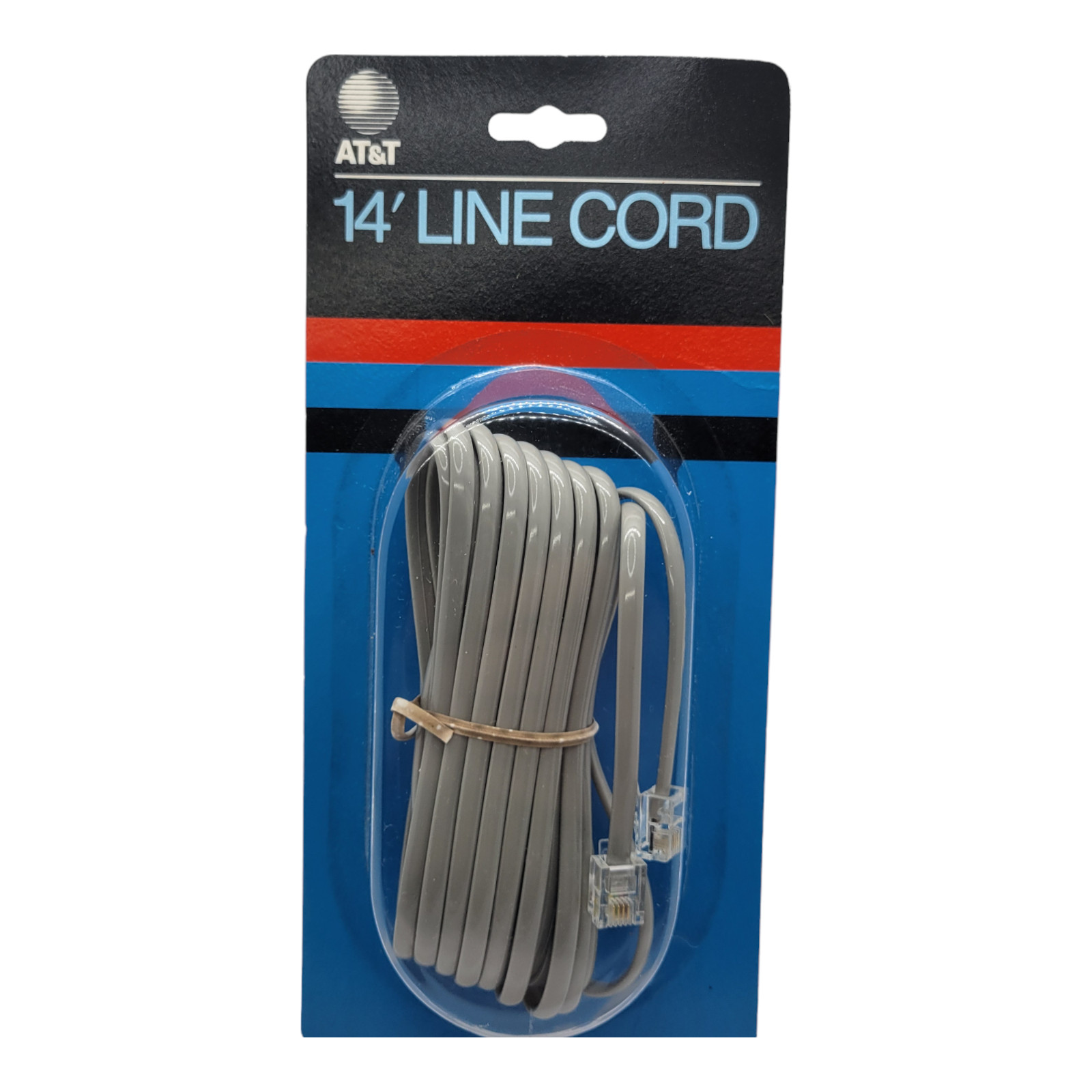 AT&T 14′ Line Cord Telephone Cable Wall to Phone Silver Satin D4BU-29 105504401