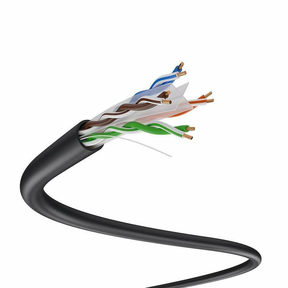 Open Box-CAT6 900 FT DIRECT BURIAL OUTDOOR CABLE UV 23AWG WATERPROOF SOLID