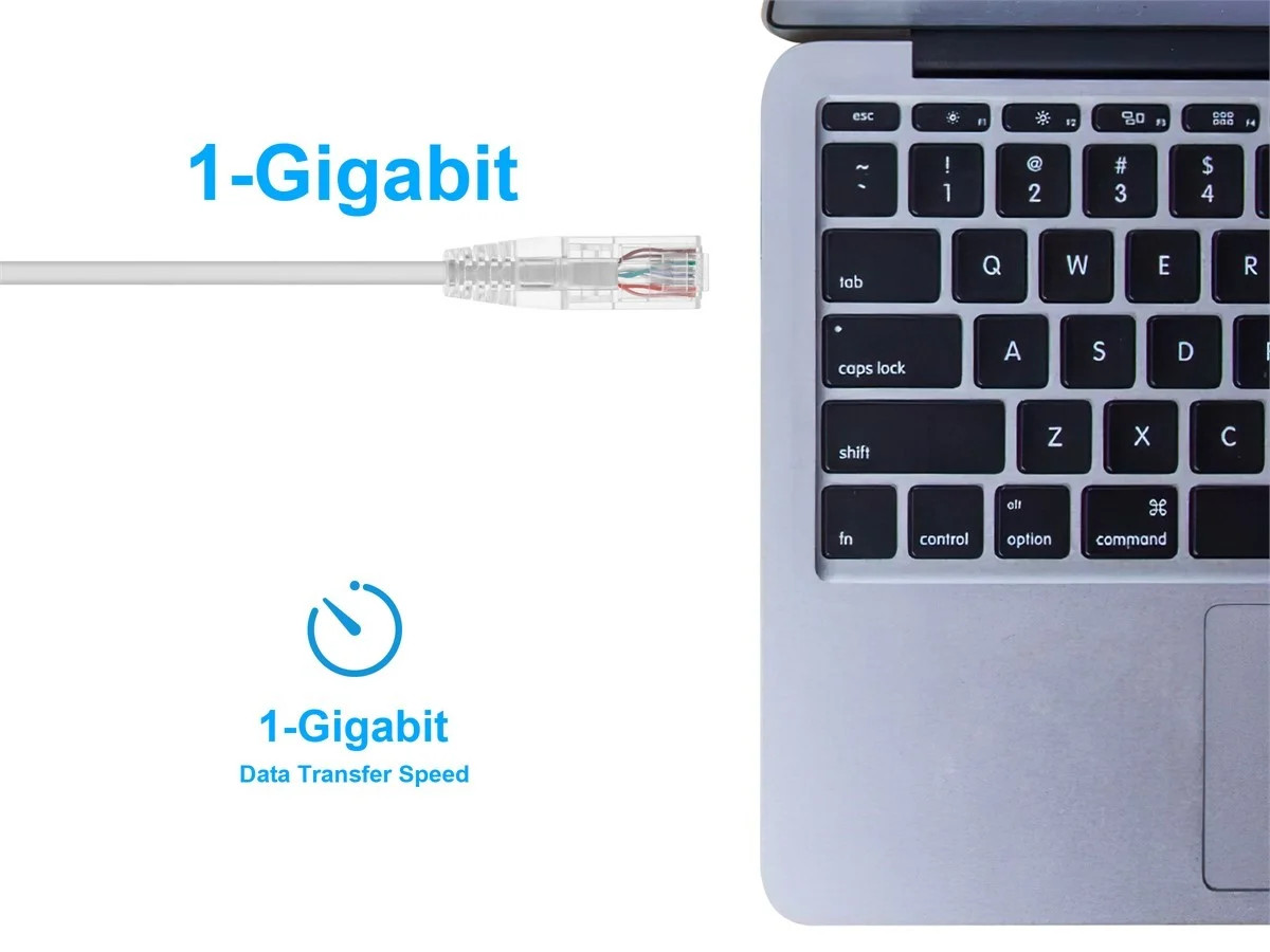 Monoprice Cat6 Ethernet Patch Cable – 20 feet – White | Snagless RJ45 Stranded