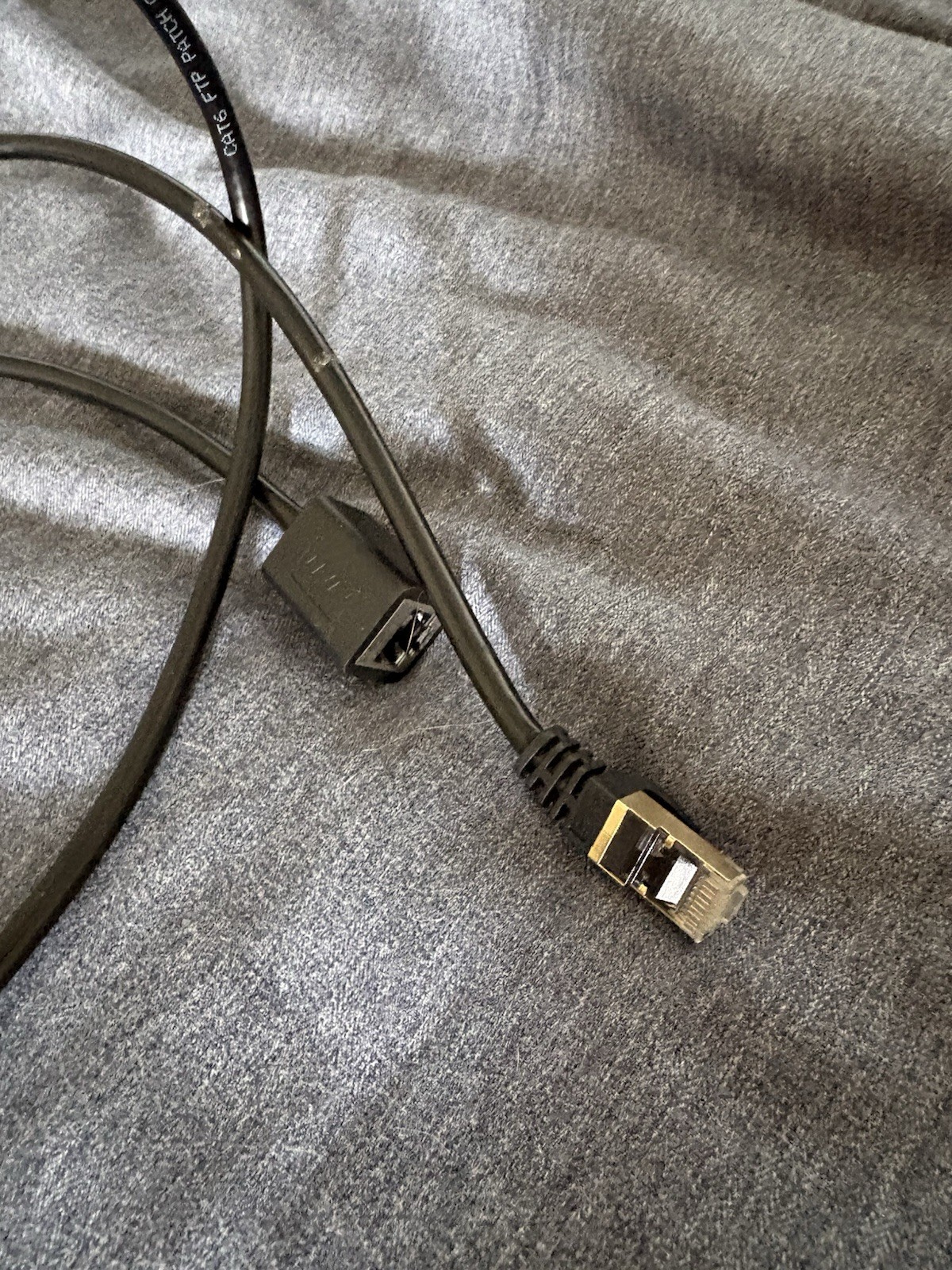 Cat 6 7 ft Black Ethernet Cable RJ-45 Male to RJ-45 Female Coupler Adapter