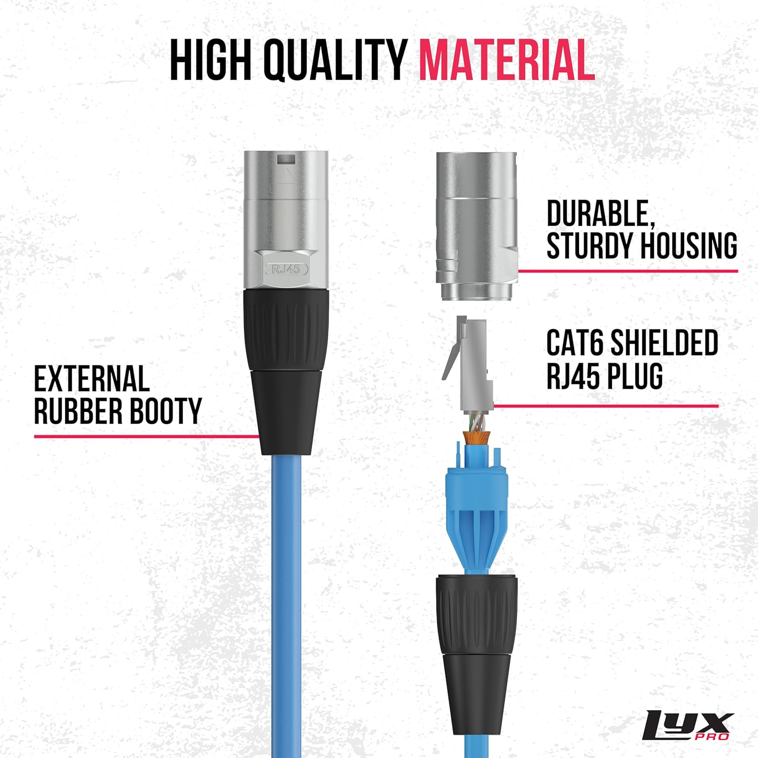 100 Feet Shielded CAT6 Ethercon Cable – Professional Audio & Lighting RJ45 Cable