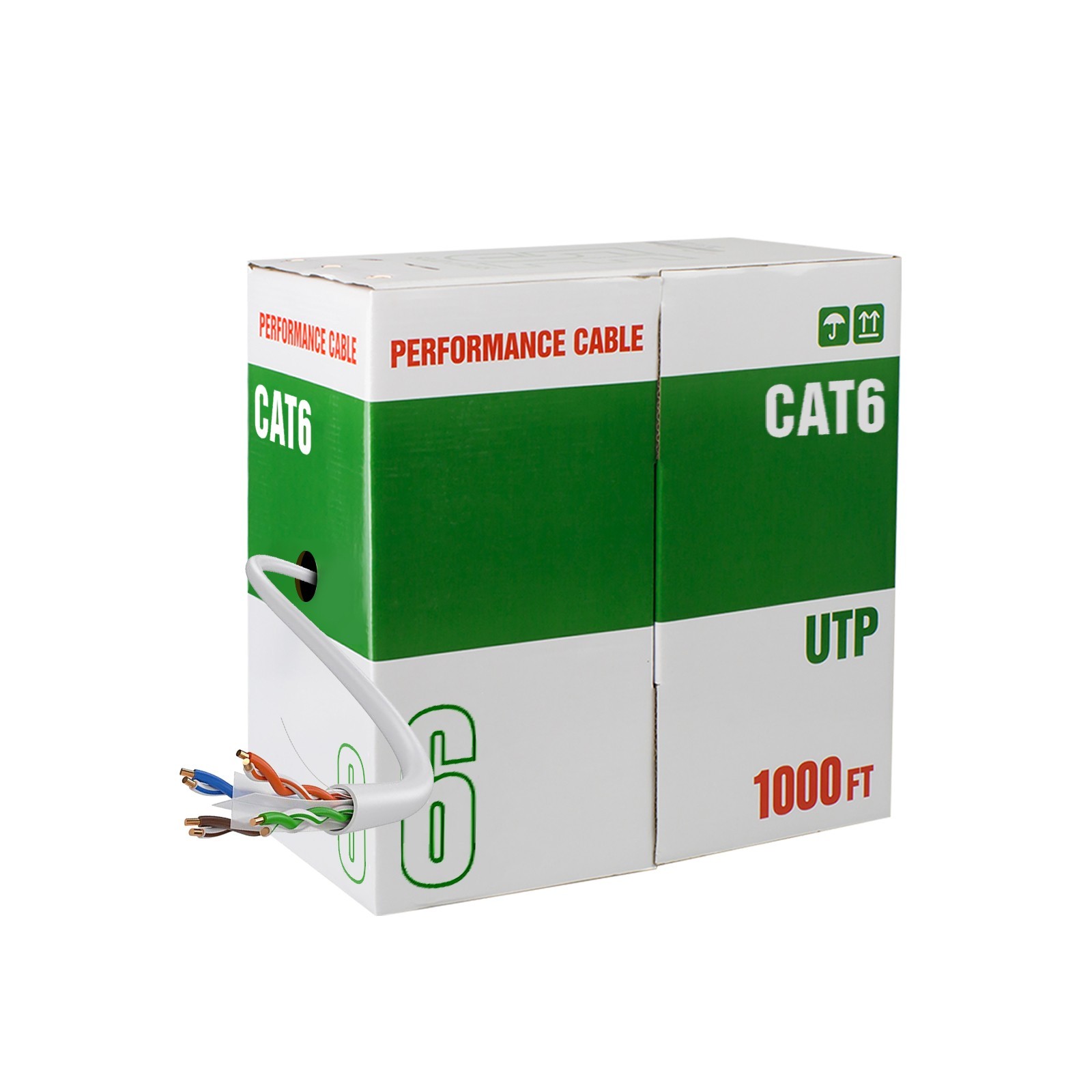 1000ft Cat6 Ethernet Cable 23AWG Solid Coppe UTP 550MHZ Network Bulk Wire Lan