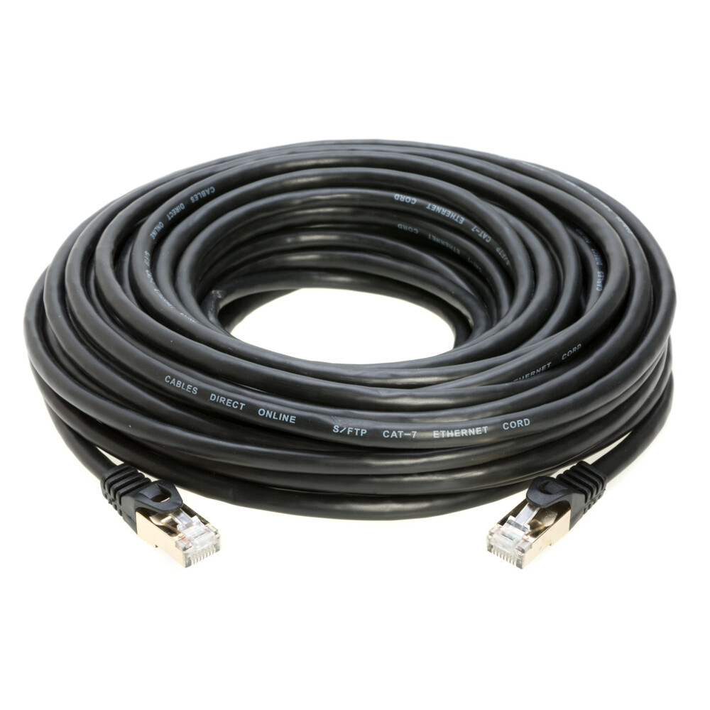 Cat7 S/FTP Ethernet Patch Cable High-Speed 600MHz Black 30-200FT Multi Pack LOT
