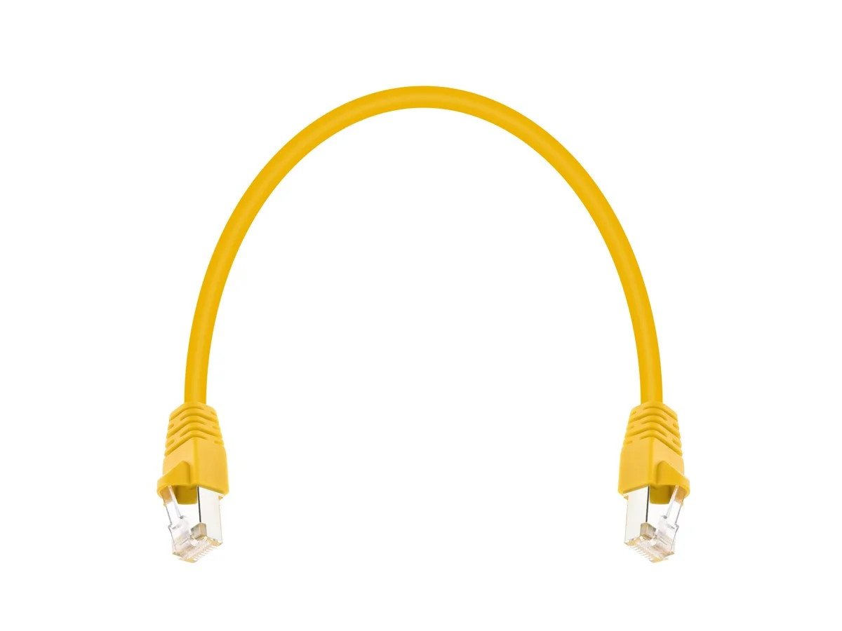 Cat6A Ethernet Patch Cable Network Internet Cord RJ45 STP 26AWG 1ft Yellow