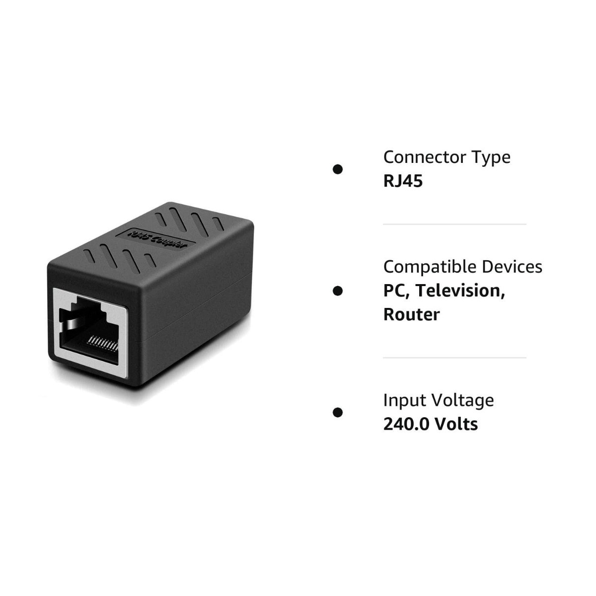RJ45 Connector Ethernet Extension Cable (Black)