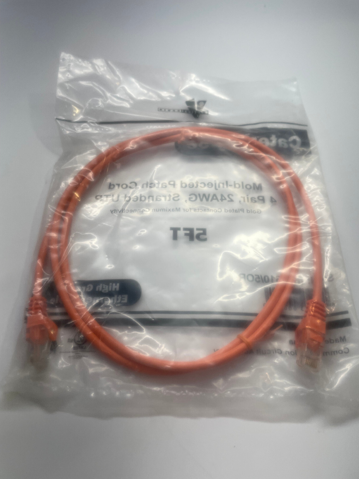 Category-5E Mold-Injection-Snagless Patch Cord 24 AWG Stranded PVC Jacket 6-Pack