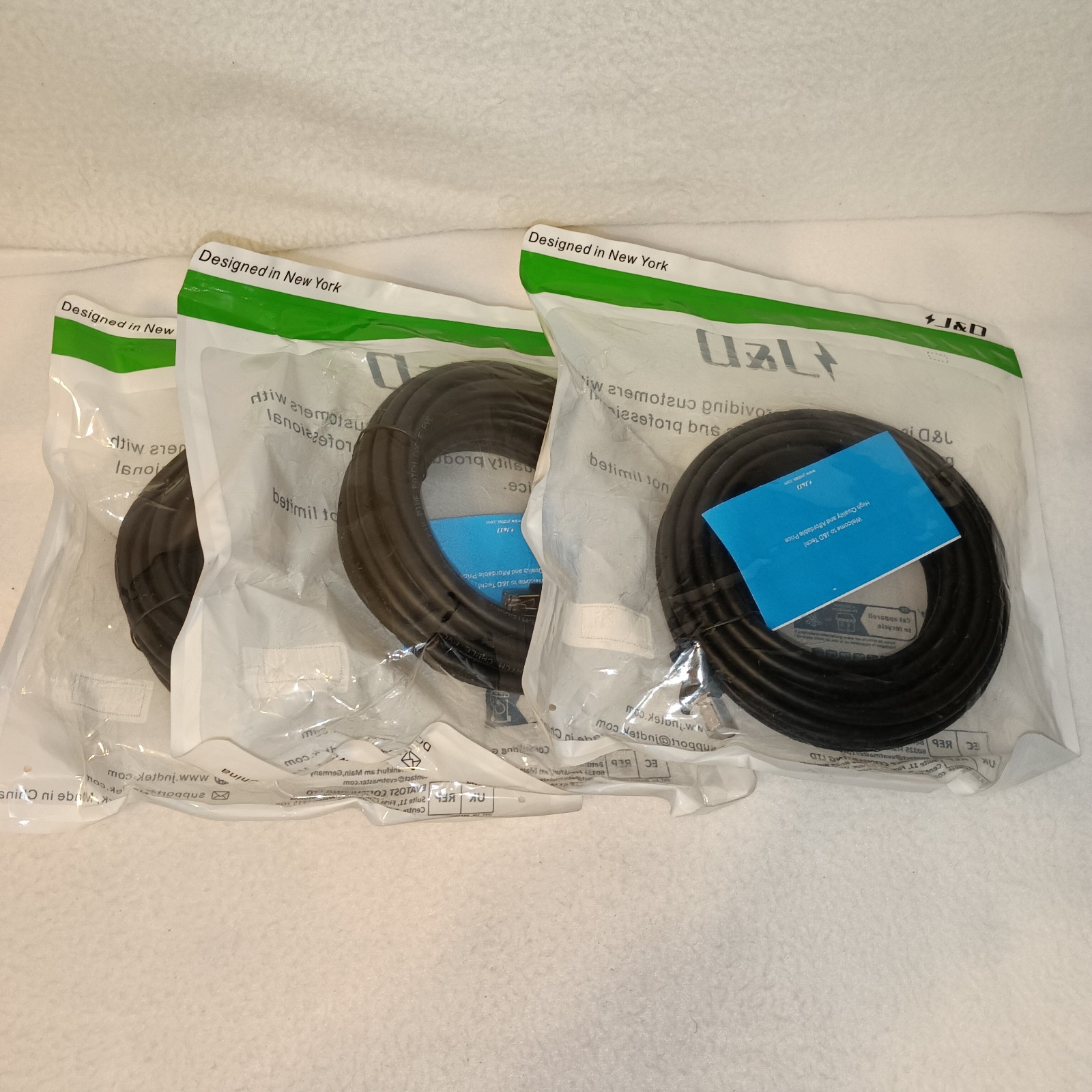 J&D Cat8 Ethernet Cable 25 ft High Speed 40Gbps 2000MHz Shielded RJ45 LAN Black