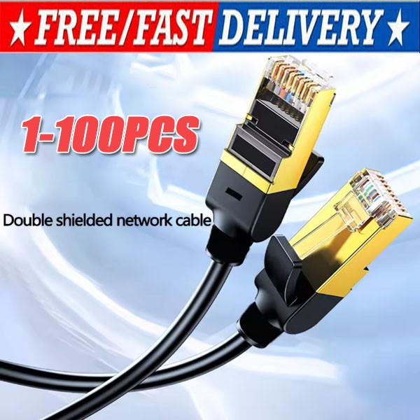 Cat 8 Ethernet RJ45 Cable Super Speed 40Gbps Patch LAN Network Gold Plated Lot