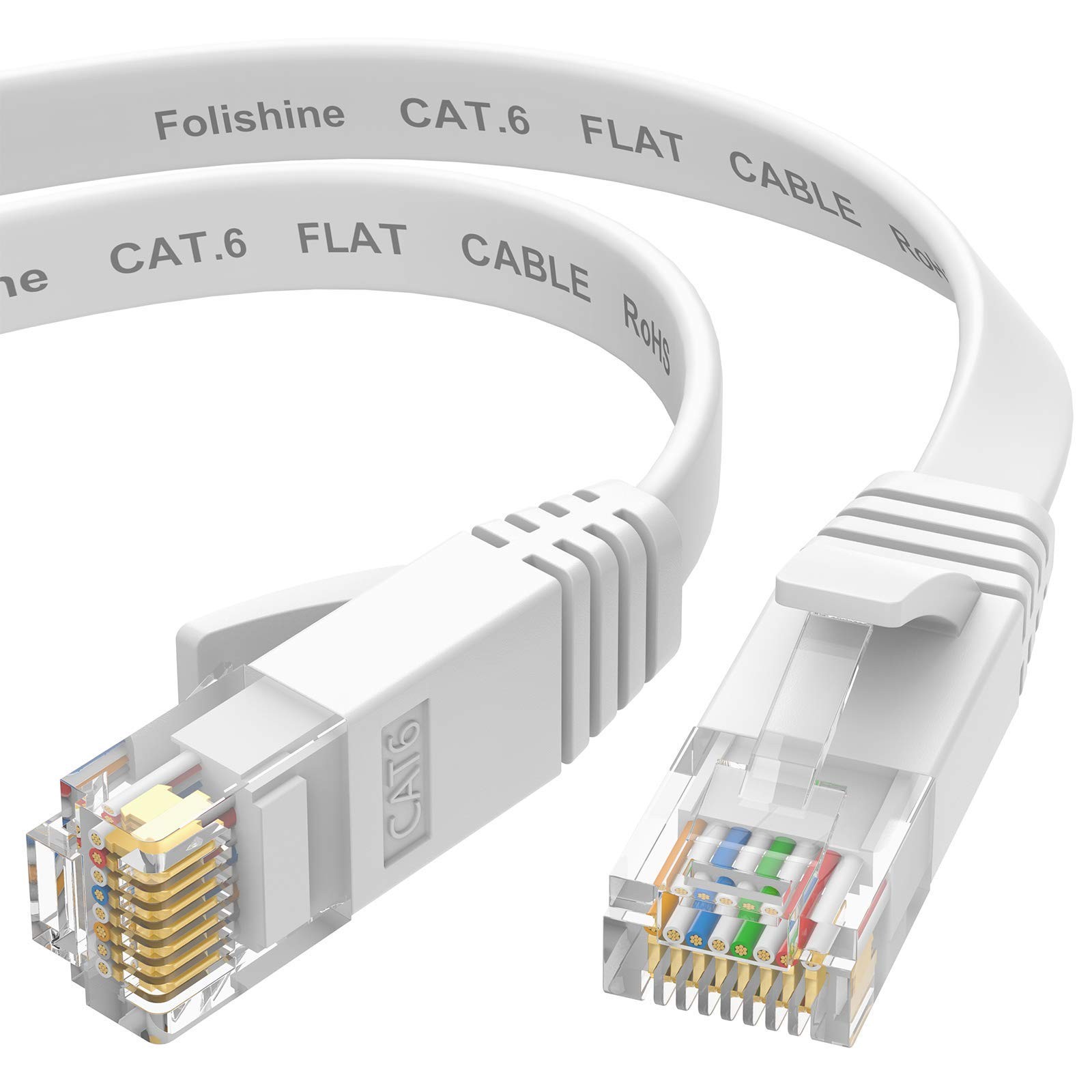 Ethernet Cable 15ft Cat6e Cat6 Patch Cable Snagless RJ45 for PS4 Xbox LAN White