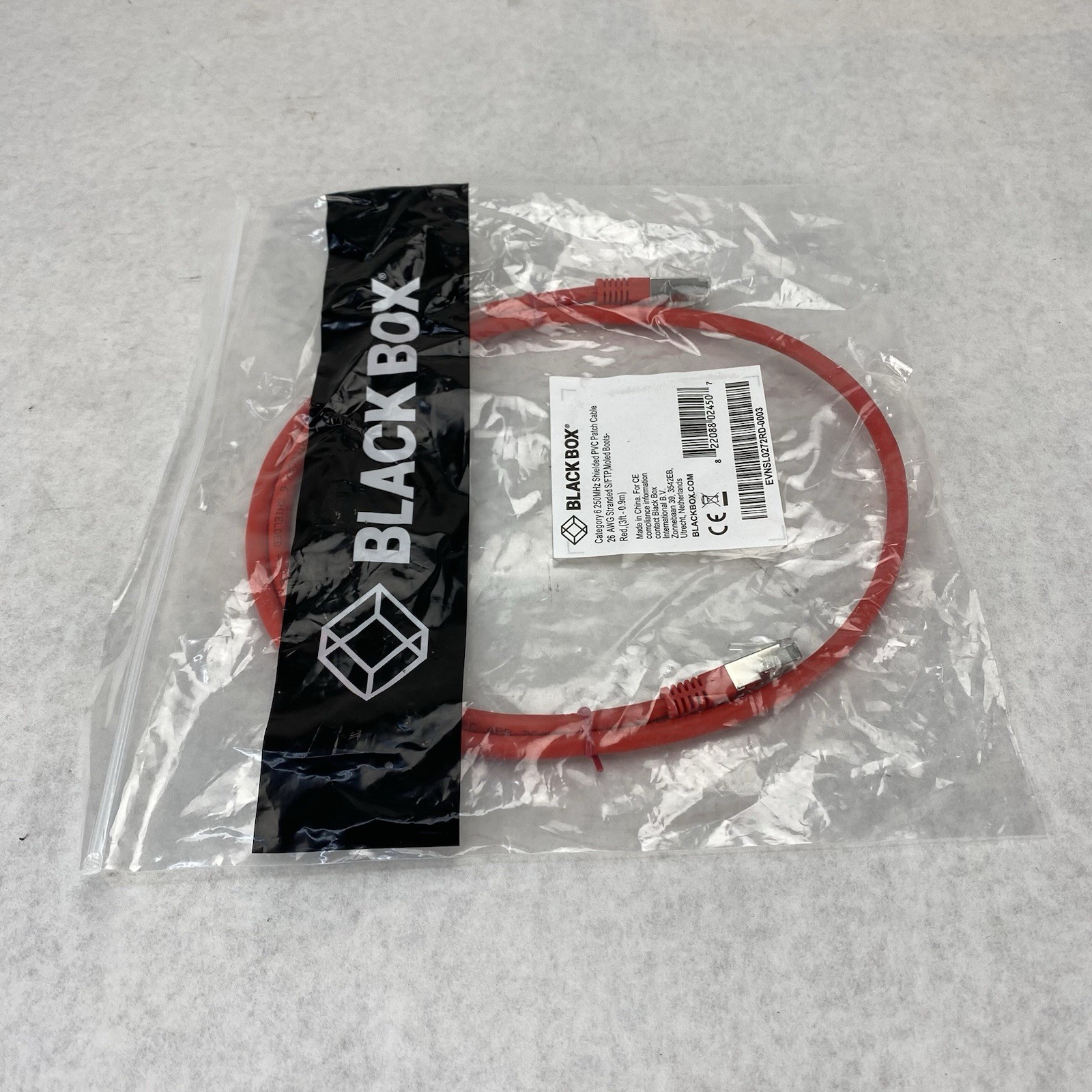 Black Box EVNSL0272RD-0003 CAT6 250MHz Shielded PVP Patch Cable (Lot of 6)