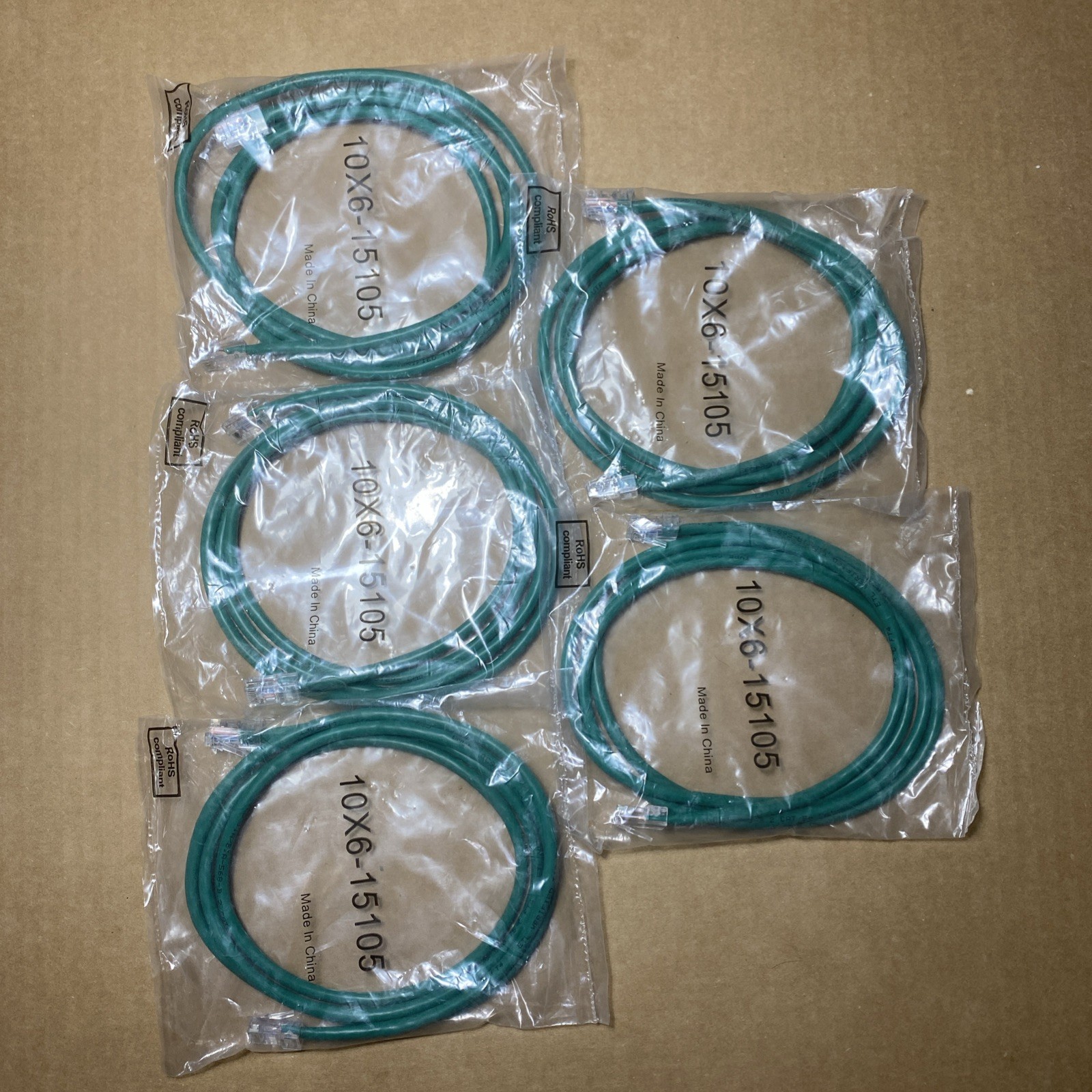 ETL verified tia/eia-568-b.2 cat.5e patch cable utp. 5ft, 5 pack