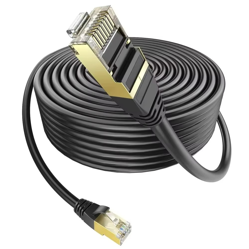 Black CAT6 5M Flat High Speed Ethernet Cable RJ45 Network Router Cord Wire-