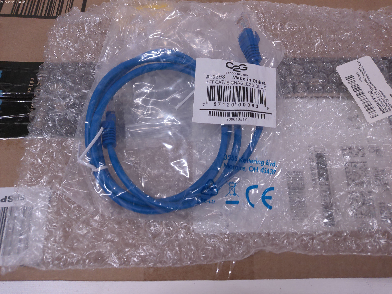 (Lot 11) 4ft (1.2m) Cat5e Snagless (UTP) Ethernet Network Patch Cable-C2G