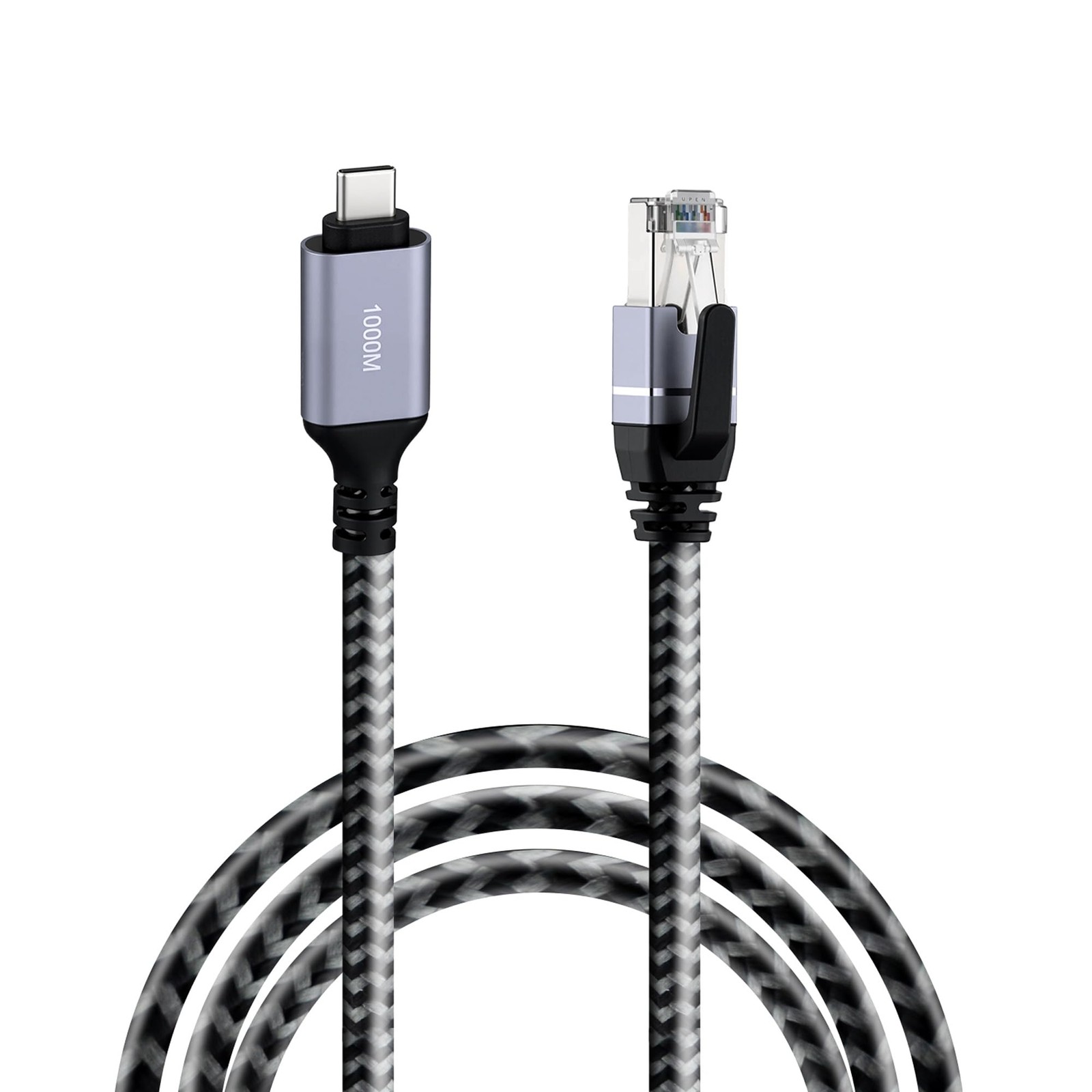 Mcbazel USB C to Ethernet Cable 2M, Type C RJ45 2 meters, Silver