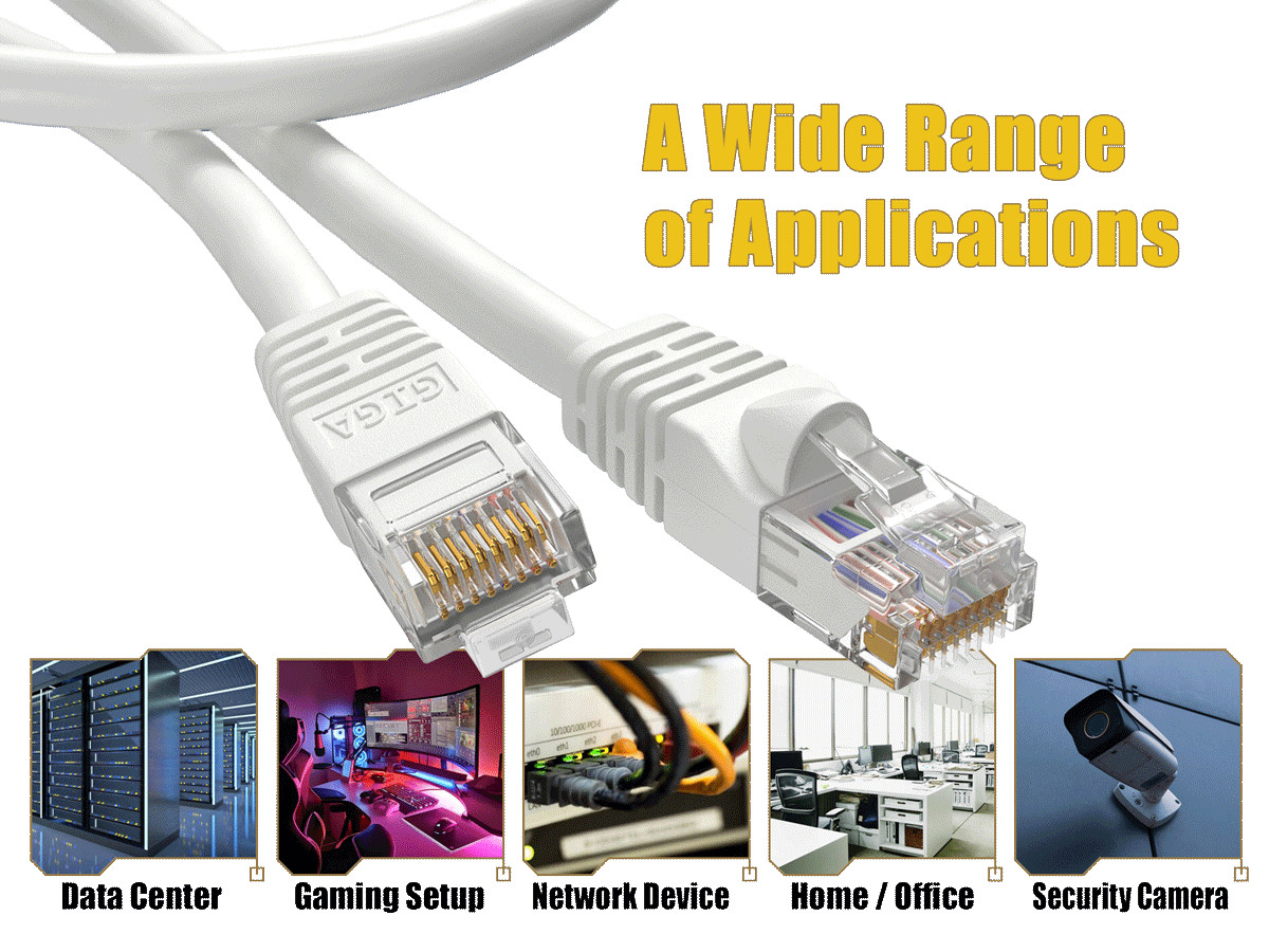 50ft Cat6 Ethernet Cable RJ45 Snagless 24AWG for Gaming PS5 PC Router, White
