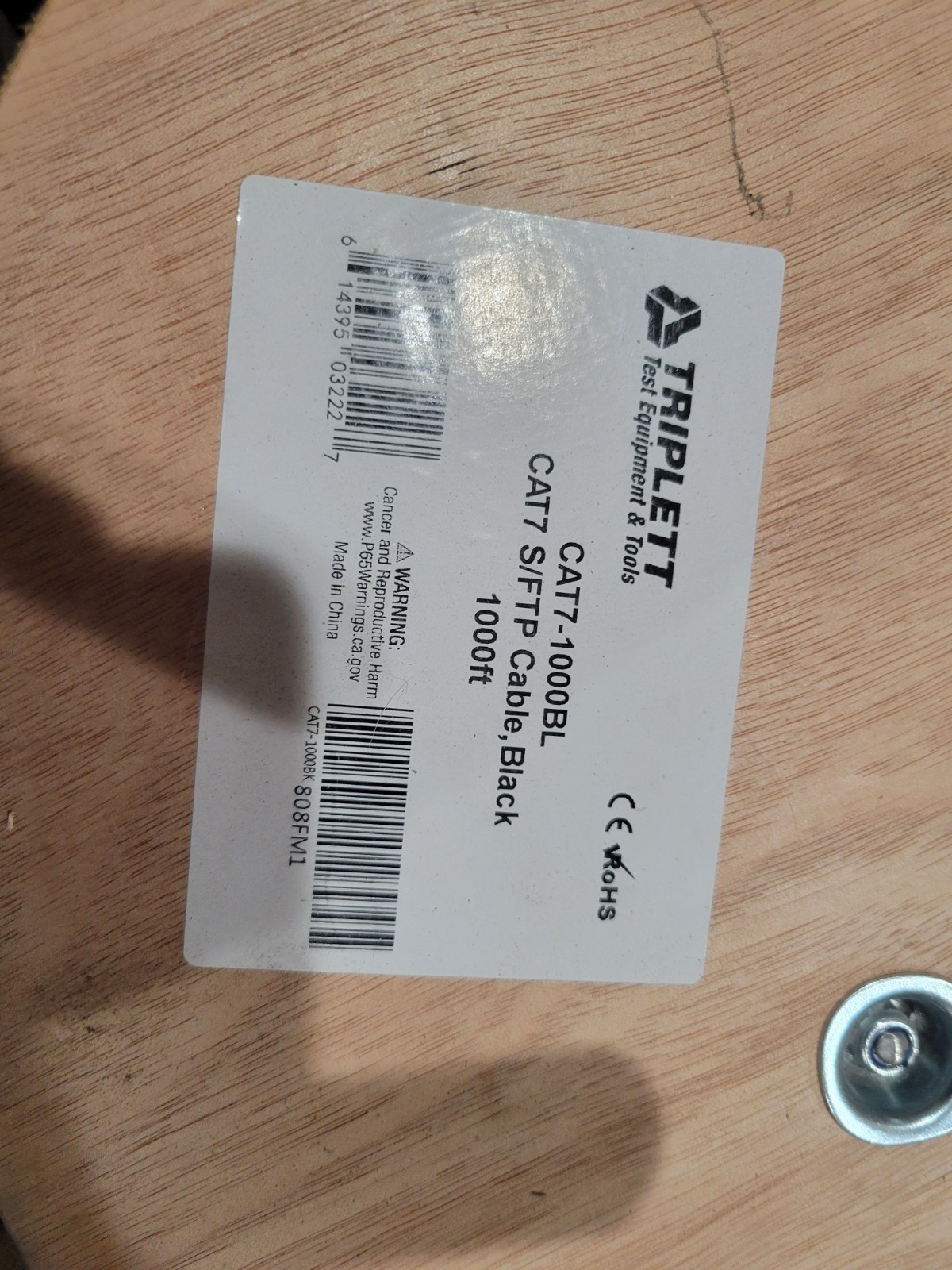 Cat7 PLENUM SHIELDED S/FTP 850Mhz 100% SOLID BARE COPPER 1000FT CABLE in BLACK