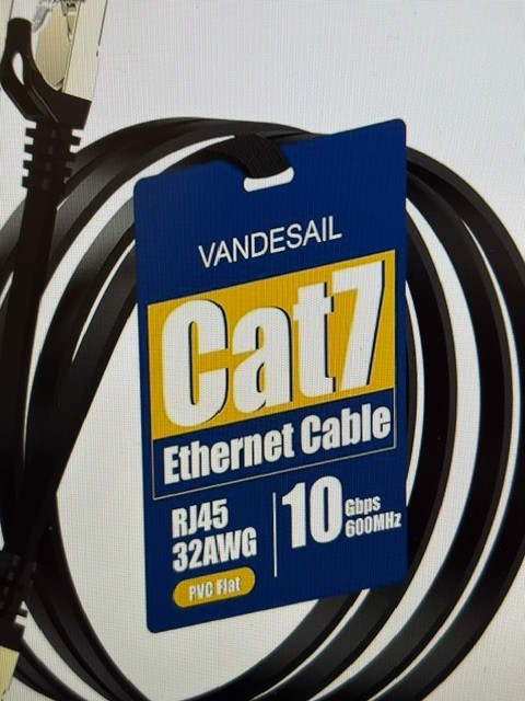 CAT7 Ethernet cable flat, RJ45 high speed cord for laptops, PC, routers, modem