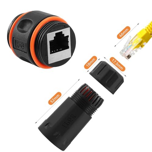 IP68 Waterproof Ethernet Coupler for Starlink Cable, IP68 Waterproof to Female