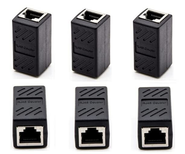 Box of 6 RJ45 Coupler, Cat7/Cat6/Cat5e/Cat5 Ethernet Cable, New S1