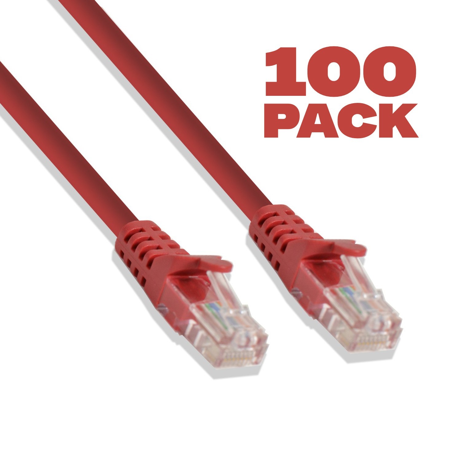 100 Pack – 1ft Cat6 Cable Ethernet LAN Network RJ45 Patch Cord Internet Red