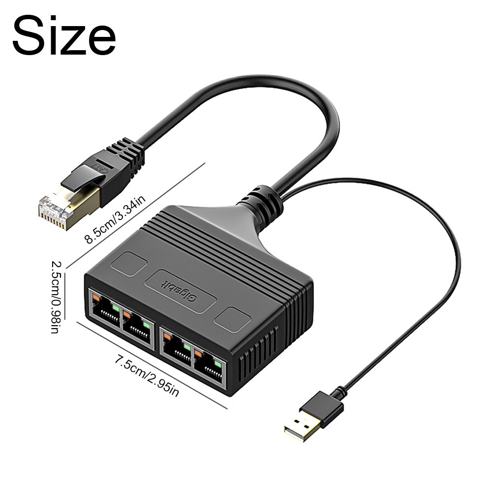 New 1 in 4 1000Mbps Ethernet Splitter Adapter RJ45 Cable LAN Network Internet