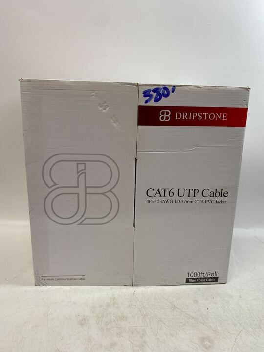 Dripstone CAT6 Ethernet Cable 380ft LAN Wire 23AWG/4PRS Solid CCA UTP 5