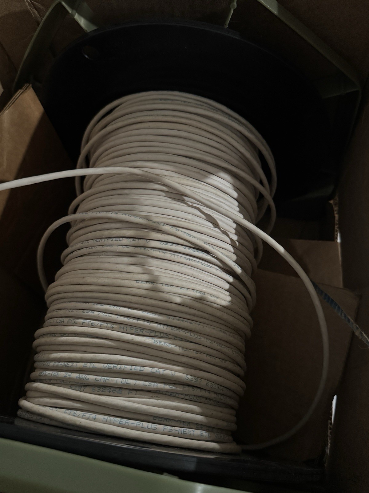 Berk-Tek Cat5 Plenum Network Cable White Approx 10 lb Read!