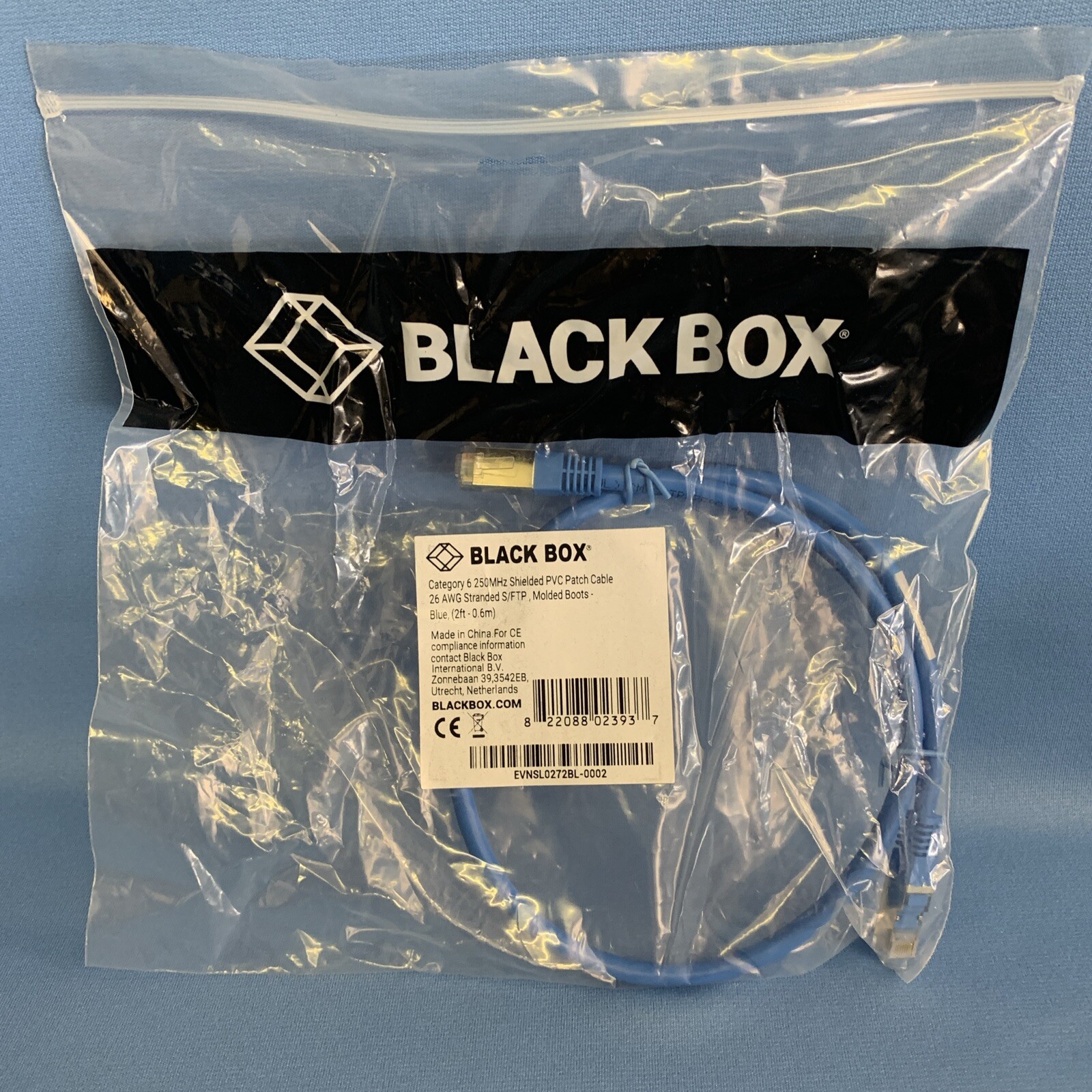 Black Box EVNSL0272BL-0002 Cat6 250-MHz Molded Slimline Stranded Ethernet Patch