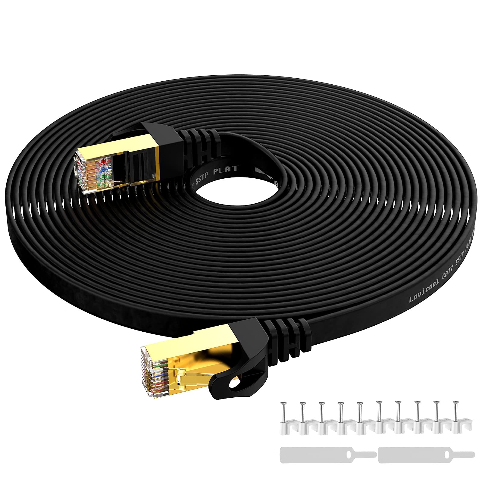 Cat7 Ethernet Cable Highspeed 35ft Flat Cat 7 Cable For Lan Network Router Gamin