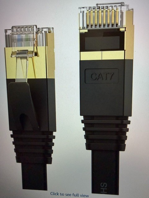 CAT7 Ethernet cable flat, RJ45 high speed cord for laptops, PC, routers, modem