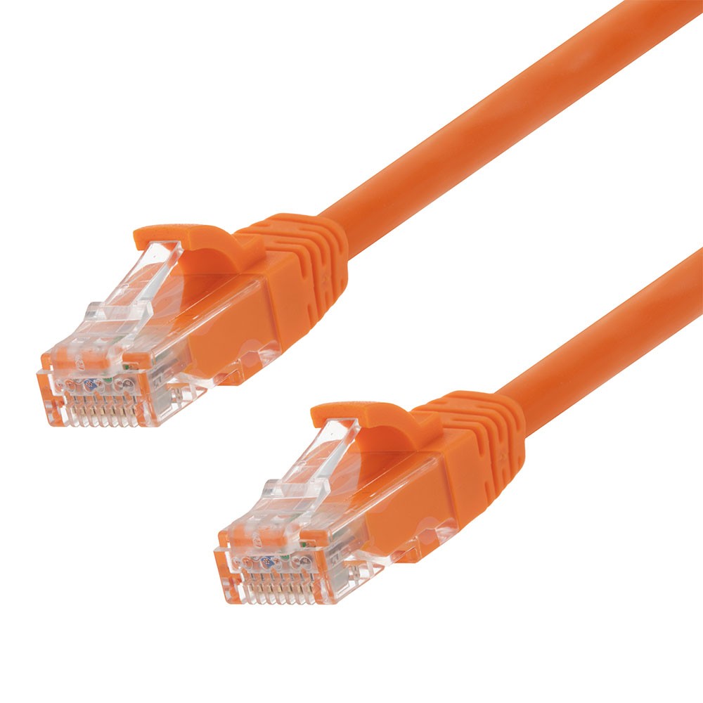 Ethernet Patch Cable CAT6A, UTP, 24AWG, 7 Ft, 10 pack, Orange