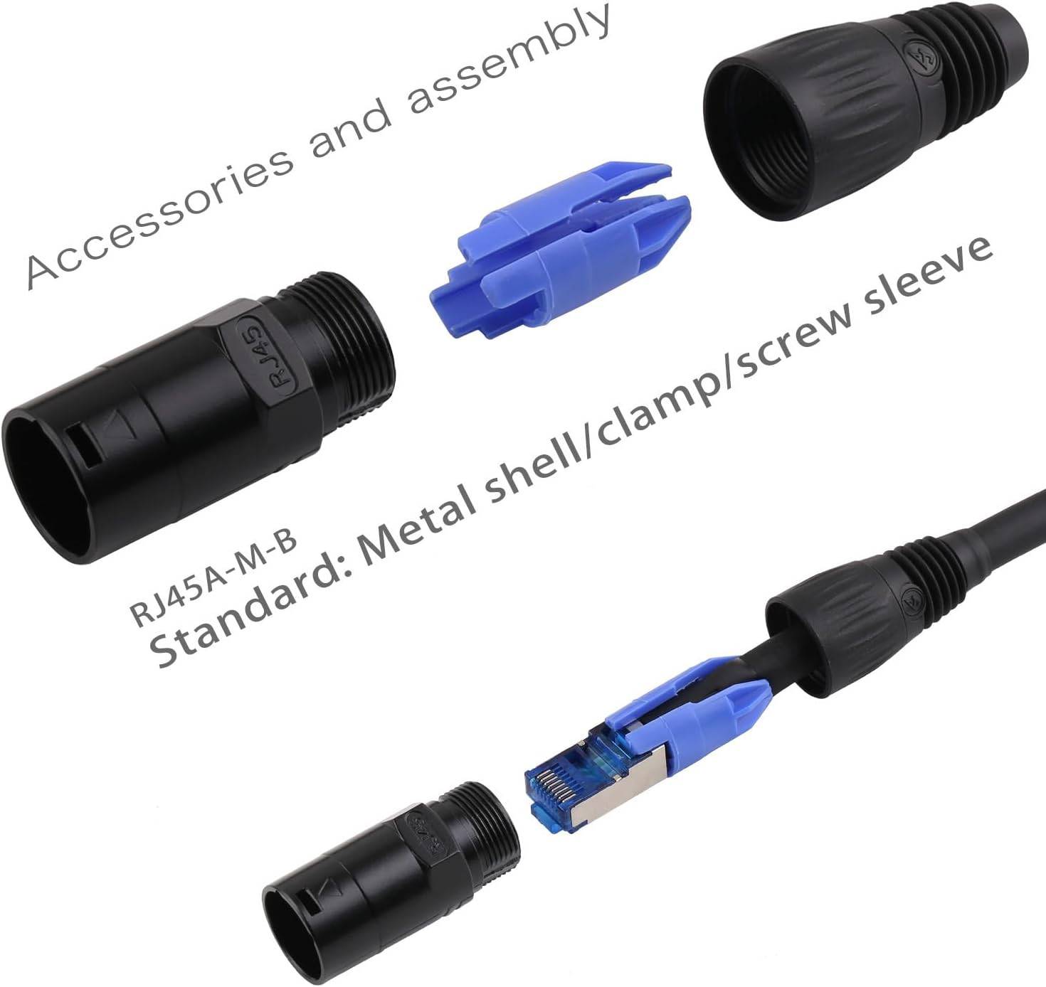 Professional CAT6 Ethercon RJ45 Cable Both Ends with Shielded Connectors (3 Feet