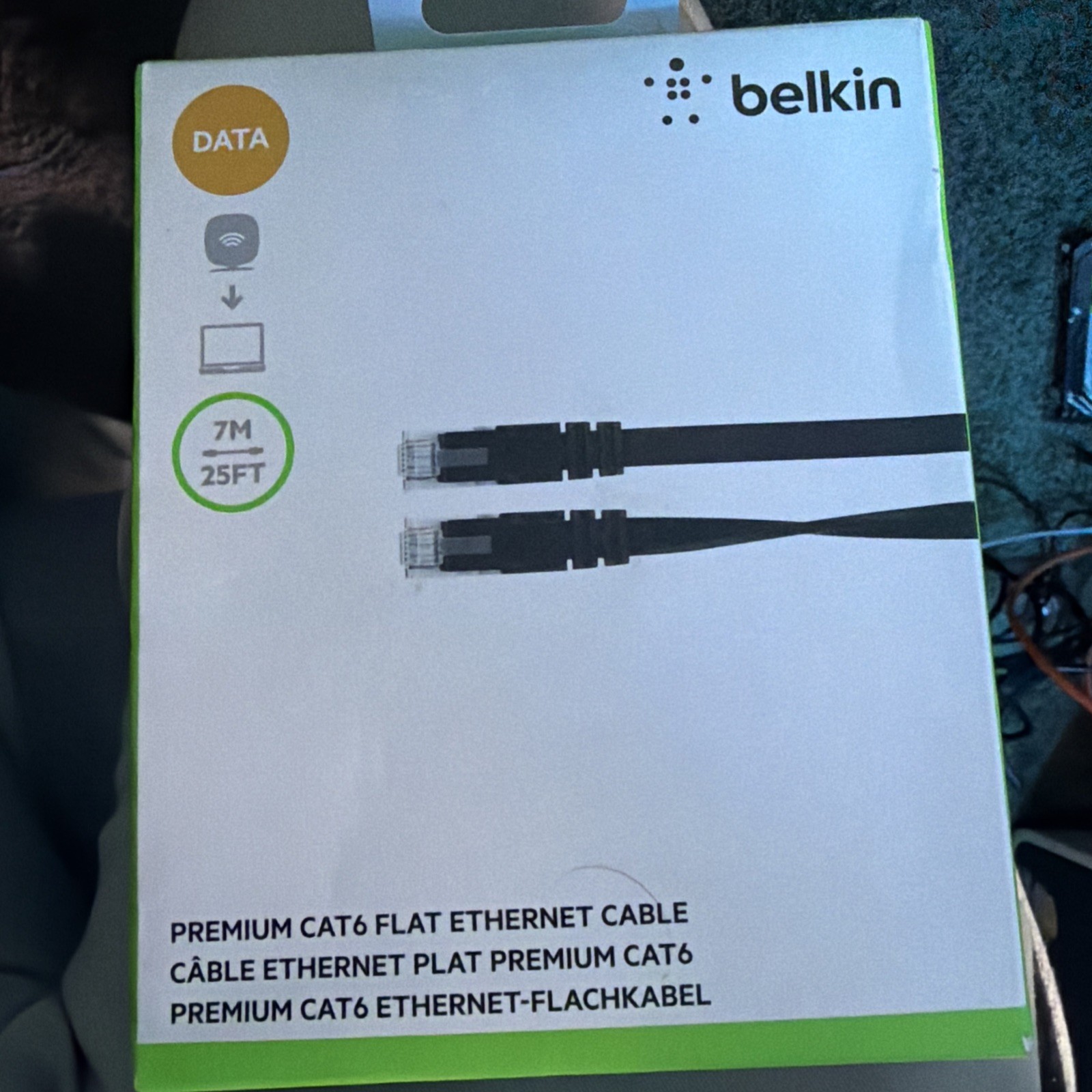 Belkin CAT6 Ethernet CAT 6 Cable LAN Network Modem Router RJ45 Patch Cord 25 ft.