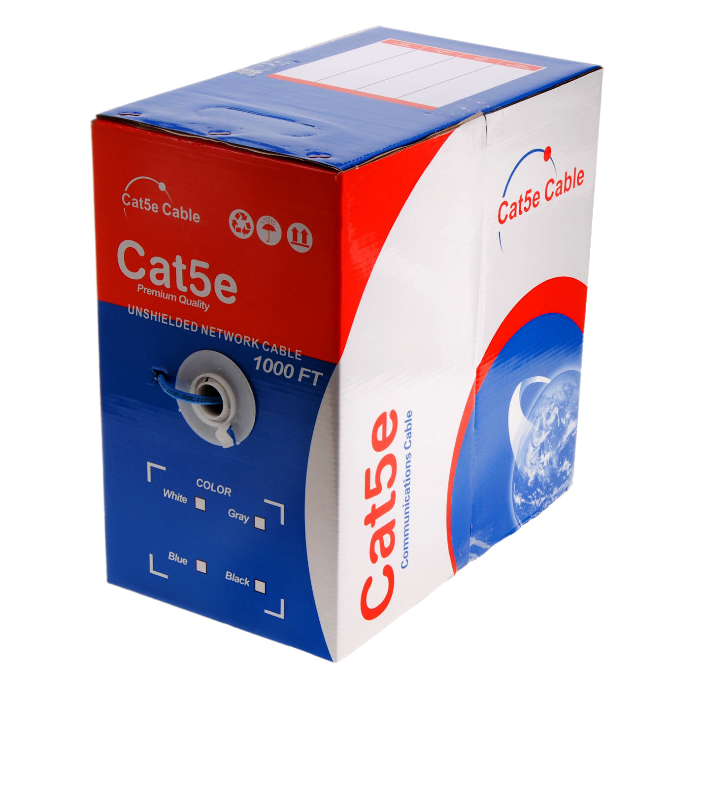 Cat5e Cat5 FTP 1000ft Shielded Solid Bulk Cable Ethernet Lan Network Grey Wire