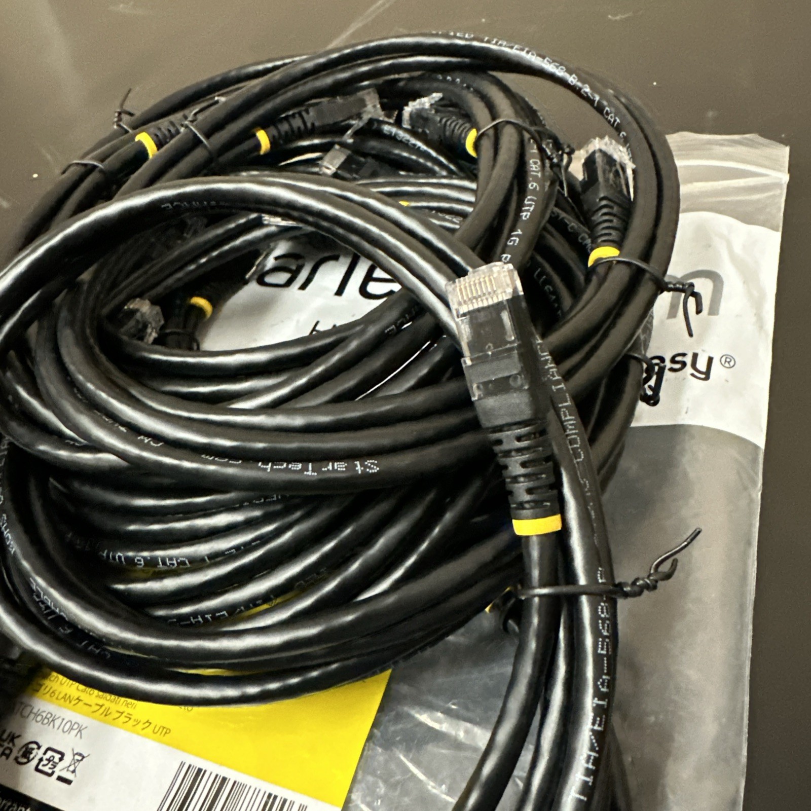 StarTech C6PATCH6BK10PK 6ft CAT6 Ethernet Cable 10 Pack – Black