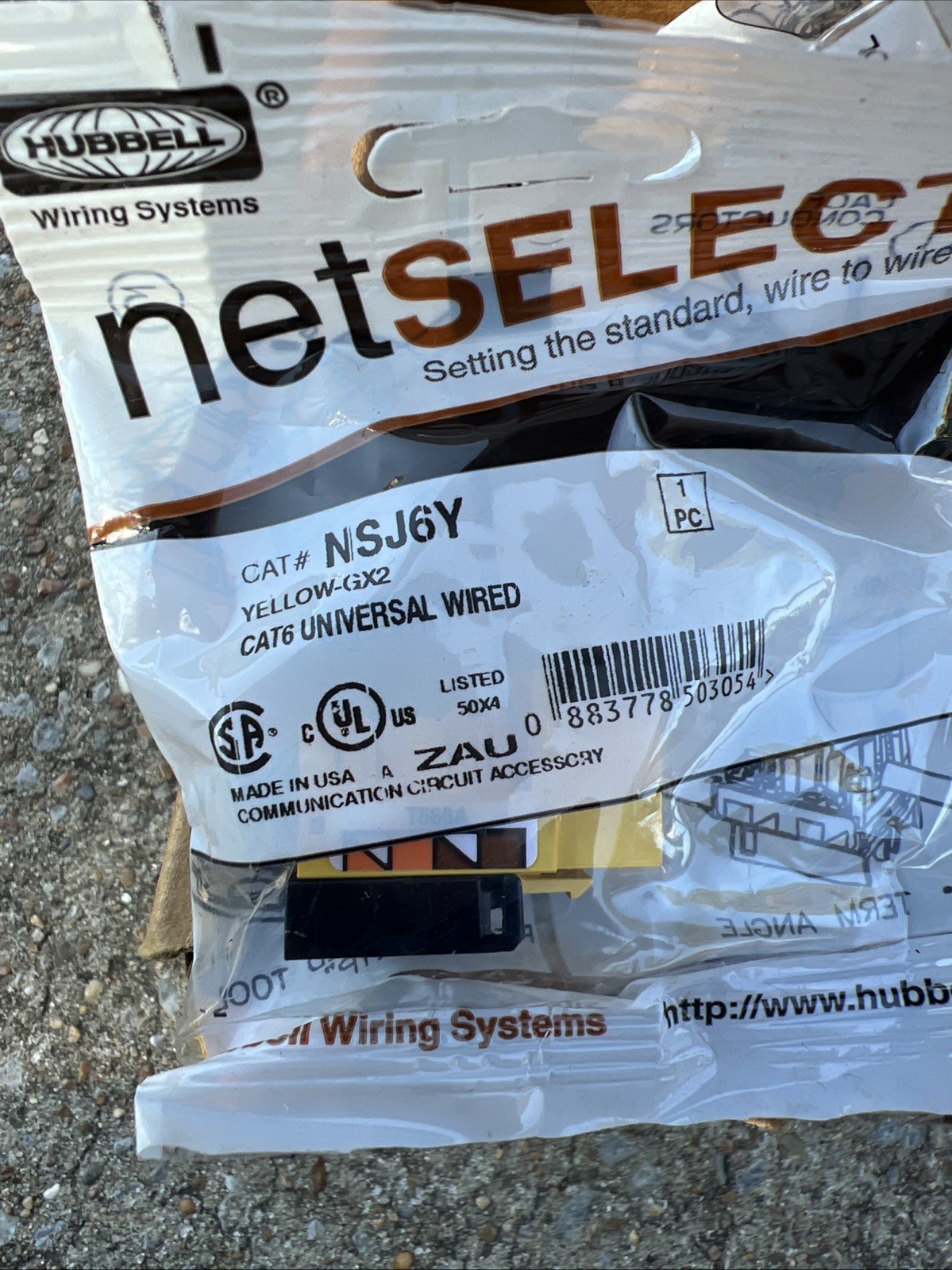 HUBBELL NSJ6Y Cat 6 Modular Jack Yellow Lot Of 14 GX2 Universal Wired New Sealed