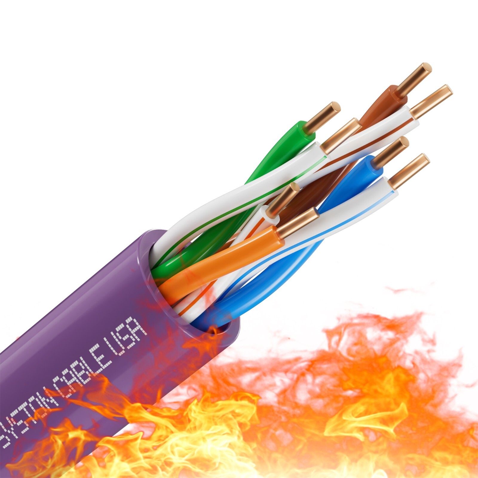 Syston Cat 5e Ethernet Network Cable 350MHz 24AWG UTP Solid Copper Wire-CMP Bulk