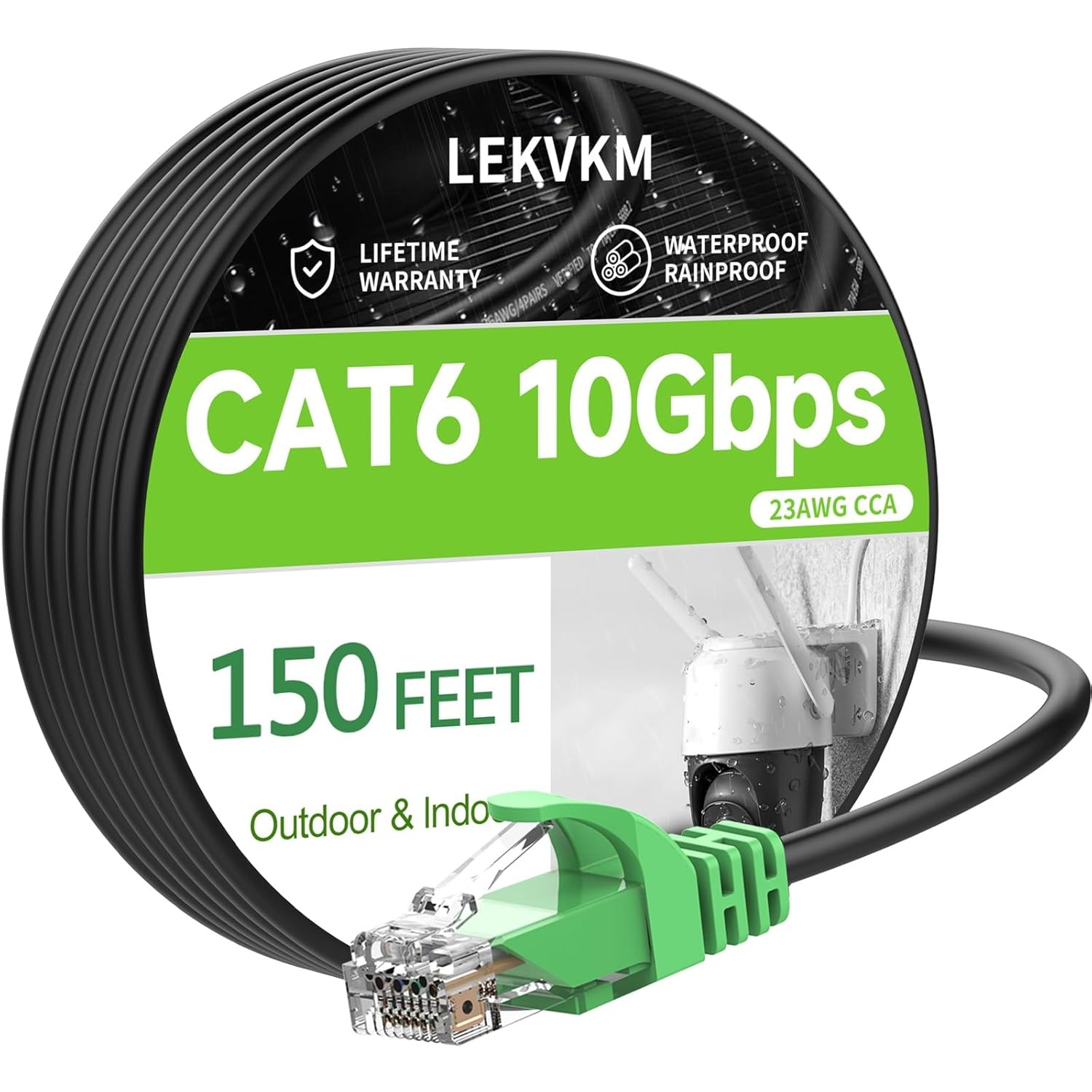 150FT Cat6 Outdoor Ethernet Cable In-Ground Heavy Duty Direct Burial 24AWG new