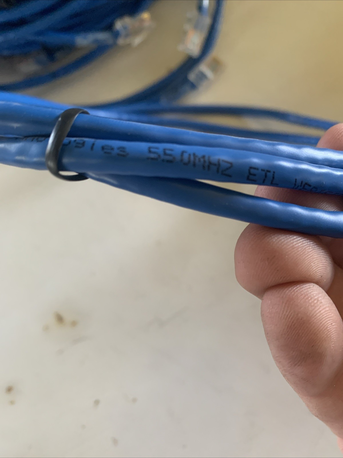Lot Of 17 Unbranded Category 6 5 Foot Blue Patch Cords