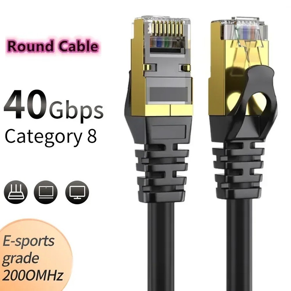 CAT 8 Ethernet RJ45 Cable High Speed 40Gbps LAN Patch Network Gold Plated 6-50ft