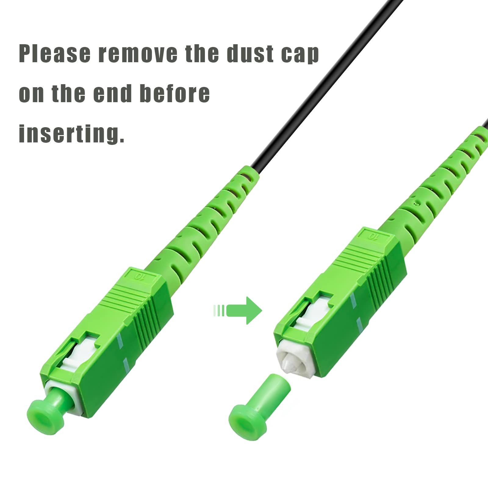SC/APC To SC/APC Fiber Optic Cable Armored Single Mode 9/125um OS1/OS2 1M