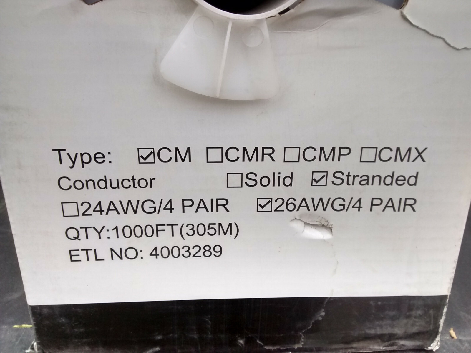1000′ Cat5E Shielded Twisted Pair 4 pair, 26AWG High Performance Data Cable CM
