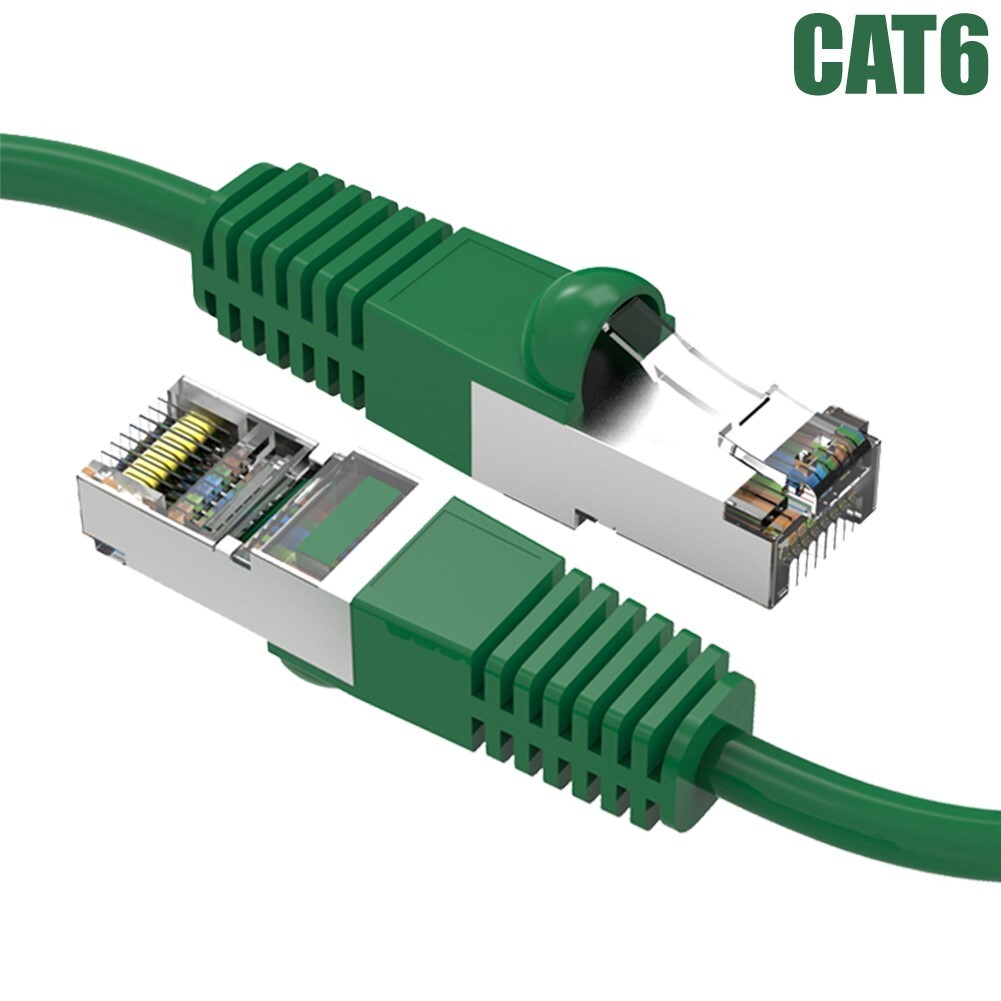 0.5FT Cat6 Network Ethernet LAN SSTP Cable Shielded Copper Wire 26AWG Green